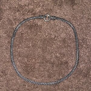 Sterling Silver Rope Chain Necklace with Decorative Clasp